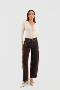 JEANS VELLUTO BICOLOR MODELLO LUCY haveone