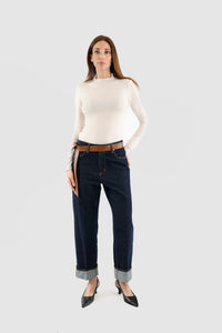 JEANS BLU CON CINTURA MODELLO MANDY haveone