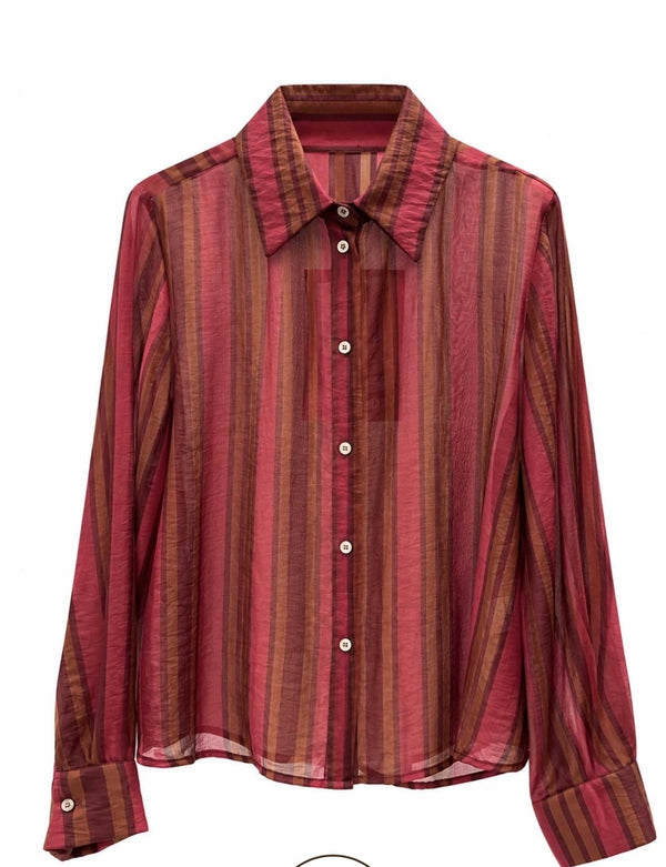 HaveOne
Camicia a Righe Bordeaux