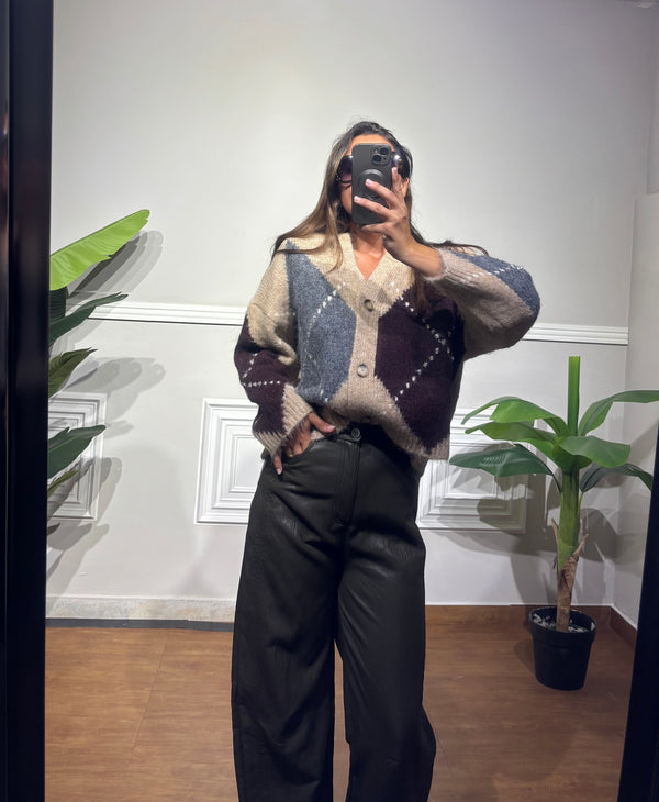 Cardigan quadri Bsb