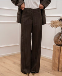 Pantaloni Pinstripe gamba ampia - HaveOne