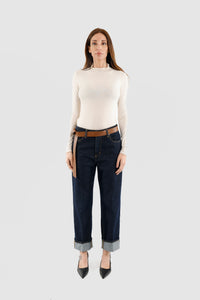 JEANS BLU CON CINTURA MODELLO MANDY haveone