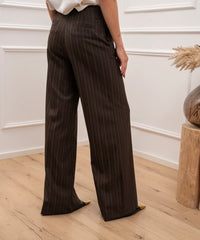 Pantaloni Pinstripe gamba ampia - HaveOne