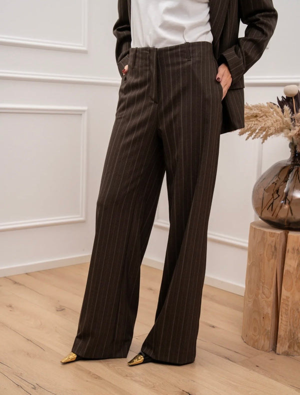 Pantaloni Pinstripe gamba ampia - HaveOne