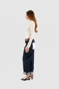 JEANS BLU CON CINTURA MODELLO MANDY haveone