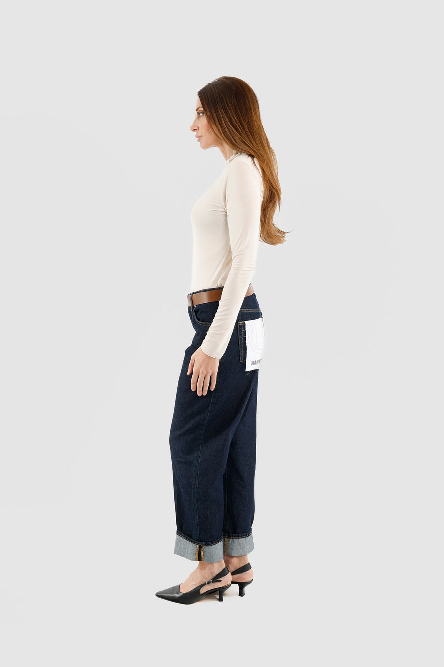 JEANS BLU CON CINTURA MODELLO MANDY haveone