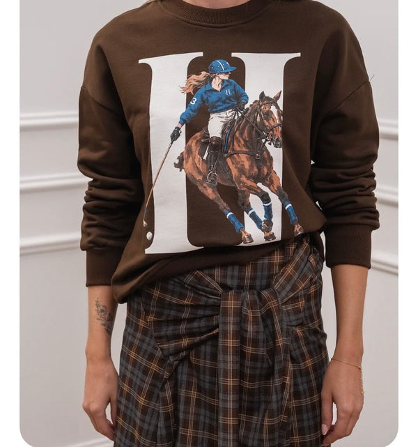 Felpa Equestrian maxi stampa - HaveOne