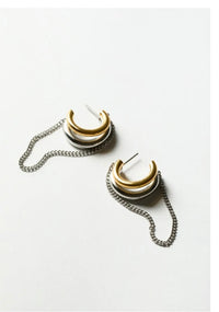 ORECCHINI CON CATENA PENDENTE ORO\ARGENTO Nali