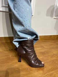Stivaletto marrone, in vera pelle