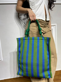 Borsa Nalì in tessuto verde e blu