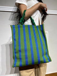 Borsa Nalì in tessuto verde e blu