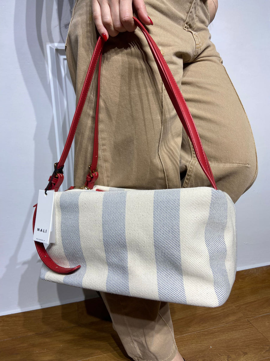Borsa Nalì a spalla rosso e grigio