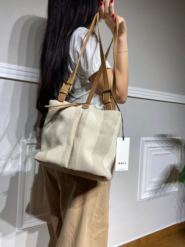Borsa Nalì a spalla beige