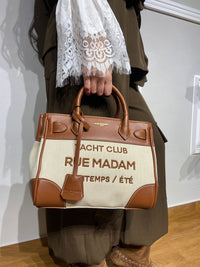Borsa Rue Madam in tessuto e dettagli in pelle