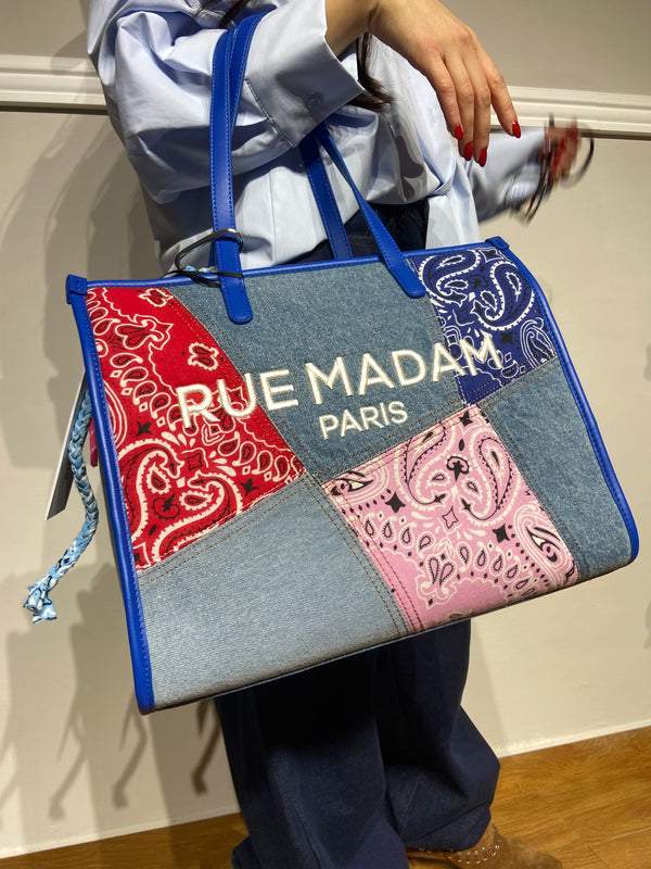 Borsa Rue Madame in tessuto denim, big