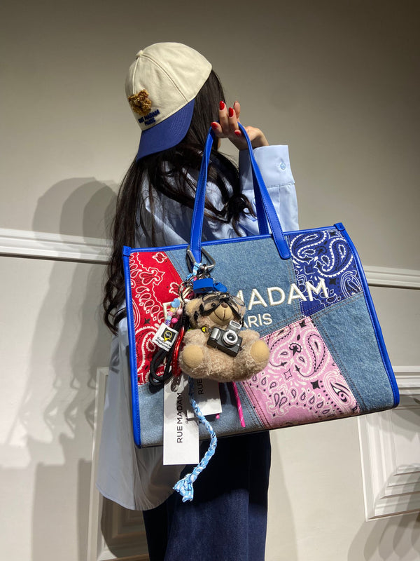 Borsa Rue Madame in tessuto denim, big