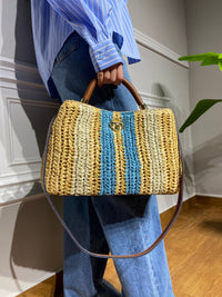 Borsa Viamailbag in rafia e pelle