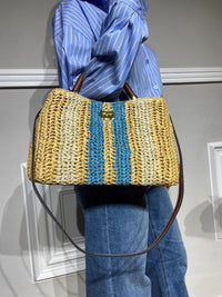 Borsa Viamailbag in rafia e pelle