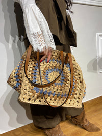Borsa Viamailbag in paglia beige