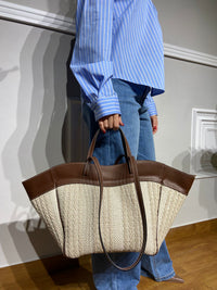 Borsa Viamailbag in rafia e pelle