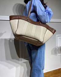 Borsa Viamailbag in rafia e pelle