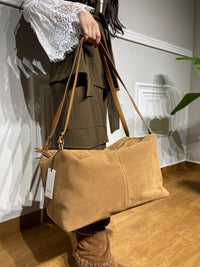 Borsa a spalla Nalì scomosciata marrone