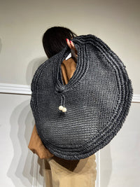 Borsa a spalla Nalì rotonda in paglia