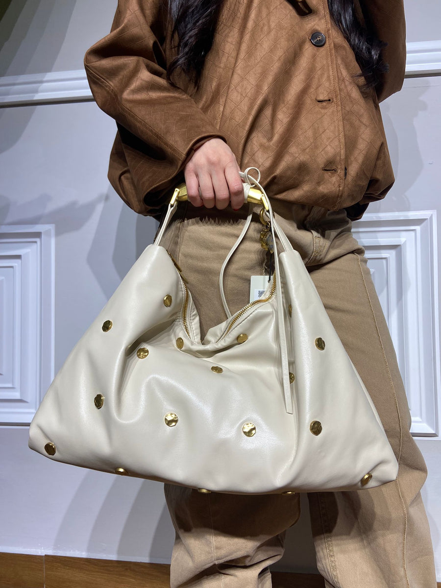 Borsa Lola Casademunt in pelle e con borchie oro