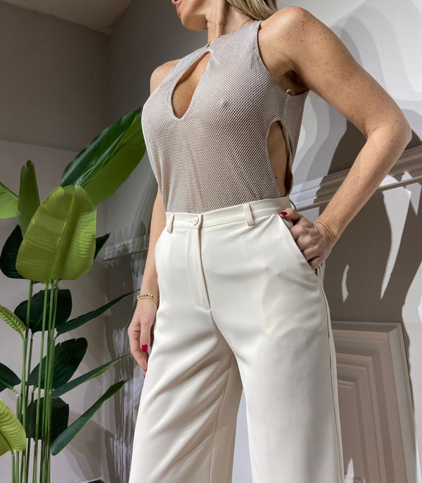 Top Monique Garconne color nude/bianco
