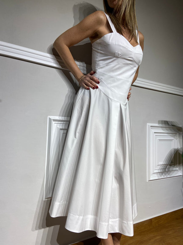 Vestito midi Beatrice bianco