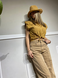 Camicia Have One riga giallo/marrone