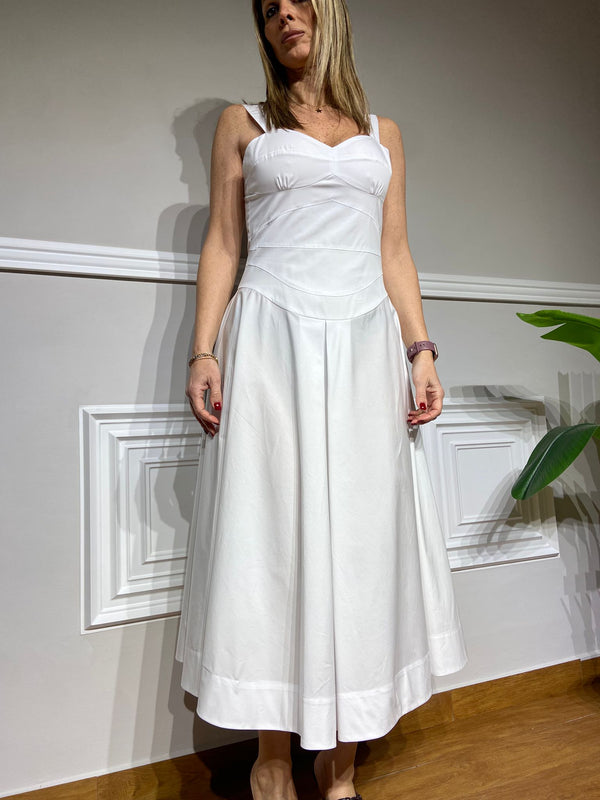 Vestito midi Beatrice bianco