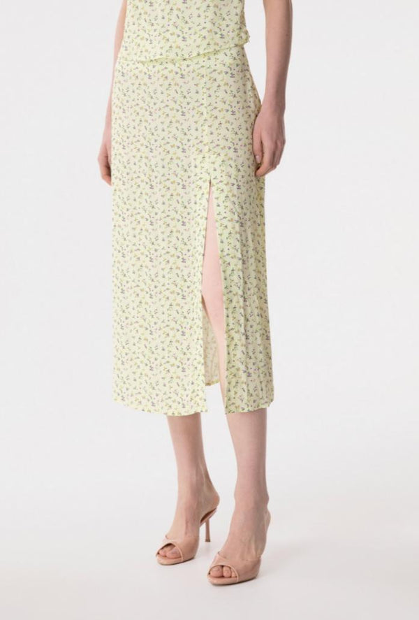 Roxana - Gonna Midi Con Spacco Laterale • Jasmin Giallino Mar de Margaritas