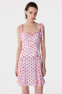Deasy - Top In Crepe Scollo A Cuore Con Rouge E Spalline Con Fiocco • Rose Rosa Mar de Margaritas