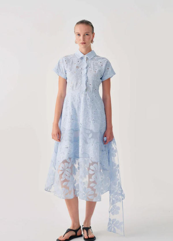 Abito Beatrice B. camicia in borderie anglaise con cintura