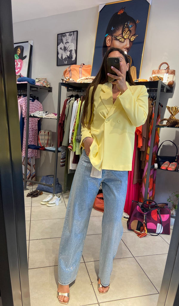 Jeans Haveone con bustino ripiegato applicazione stras