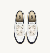 Autry Sneakers Medalist Low in pelle Bianca e Suede Oceano