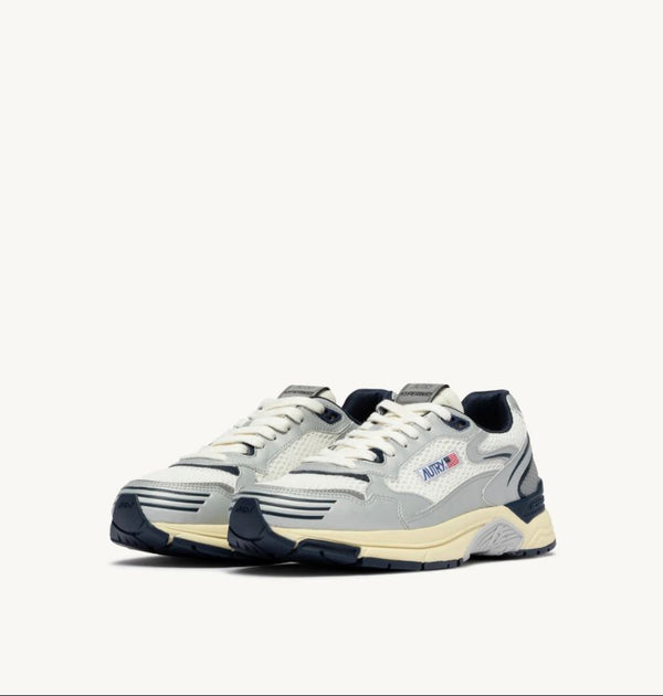 Autry Sneakers Hyperway in pelle sintetica e mesh bianco argento e space