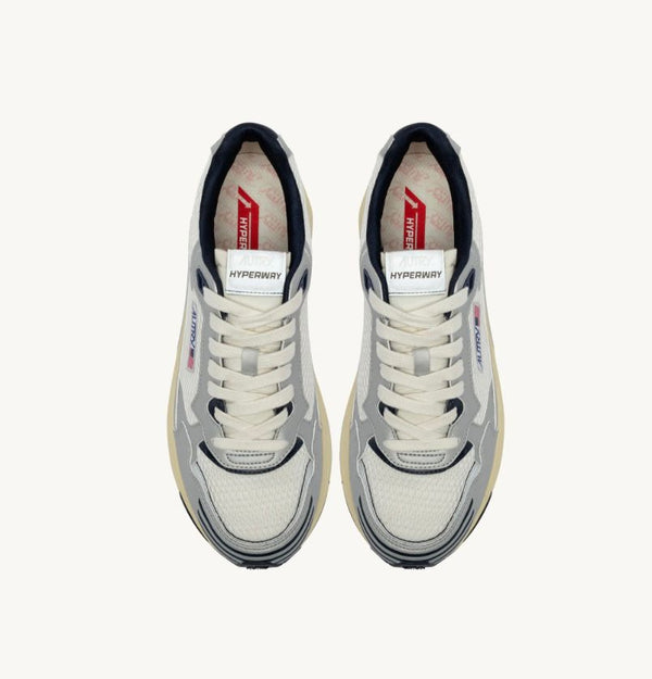 Autry Sneakers Hyperway in pelle sintetica e mesh bianco argento e space